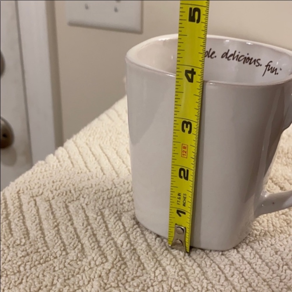Tastefully Simple White Mug “Simple Delicious Fun” Mug Cake Measurements - Picture 7 of 7
